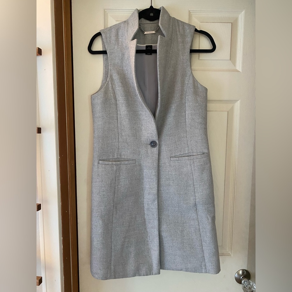 Accepting offers- White House Black Market Gray Sleeveless Long Vest